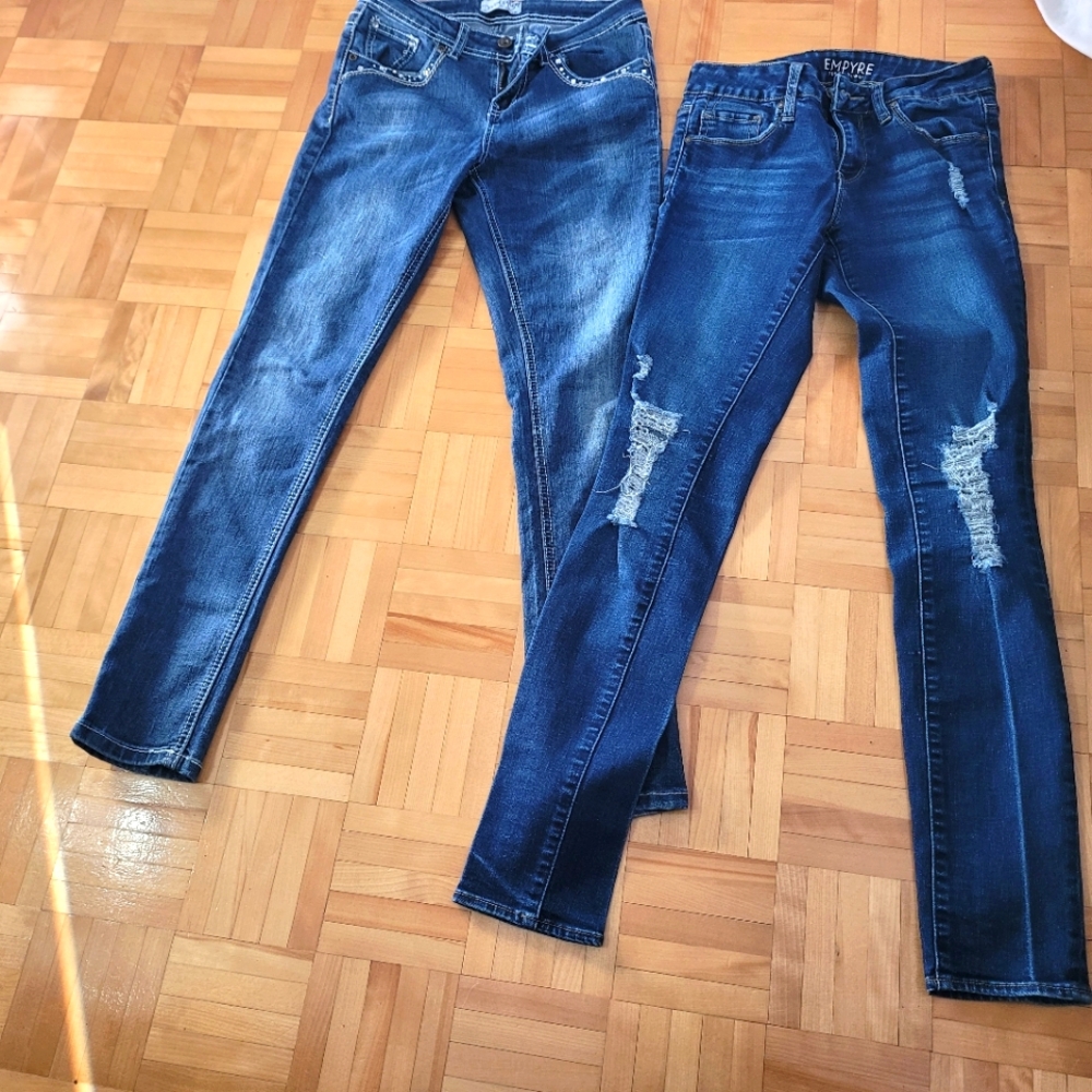 Two skinny jeans